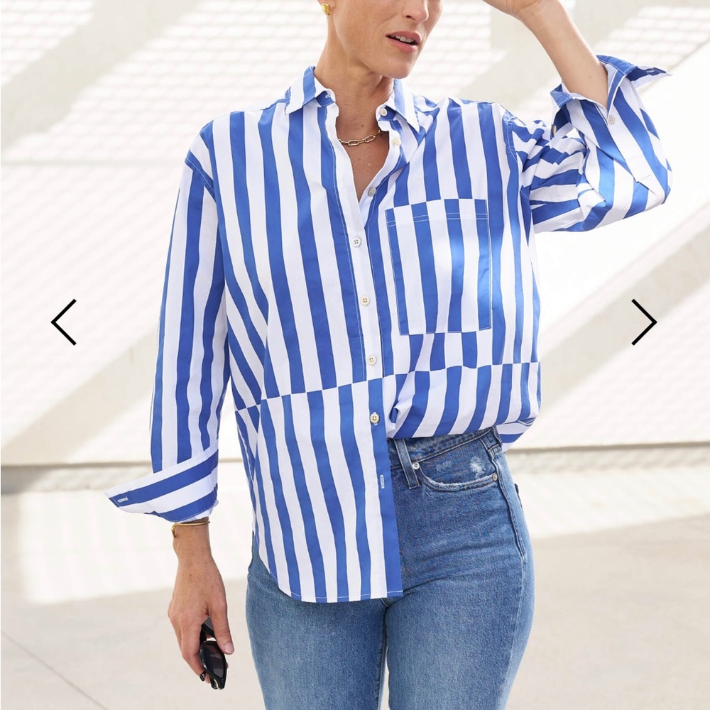 AYR The Deep End Shirt in Marais Blue Regatta Stripe